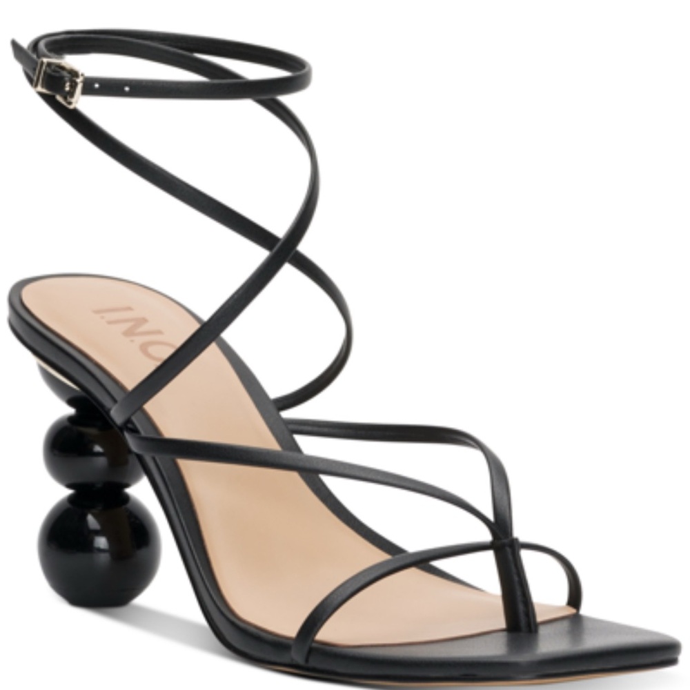 INC International Concepts Women's Black Strappy Heels